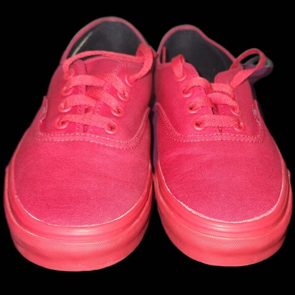 Van Authentic Red Canvas Lace Up - Picture 1 of 13